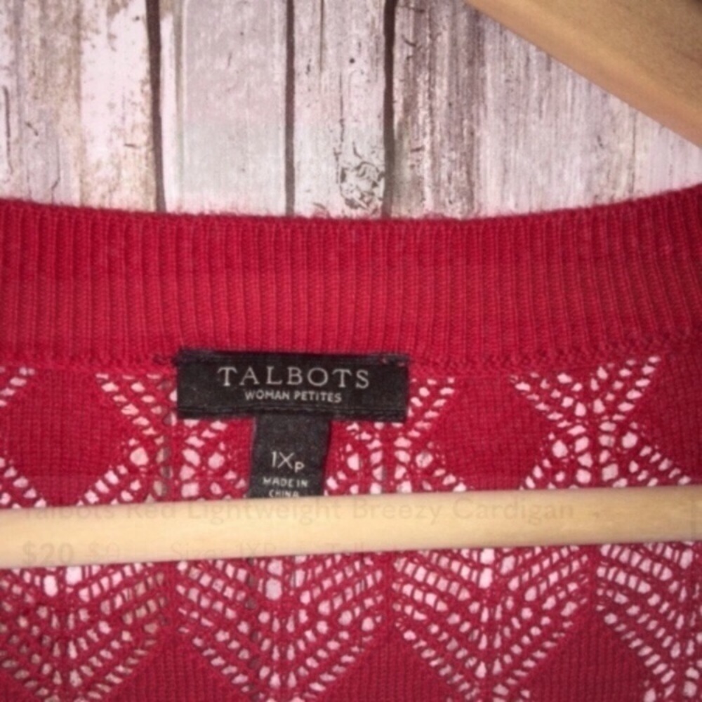 Talbots Red Lightweight Breezy Cardigan - Picture 4 of 5